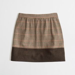 J. Crew Plaid Colorblock Skirt